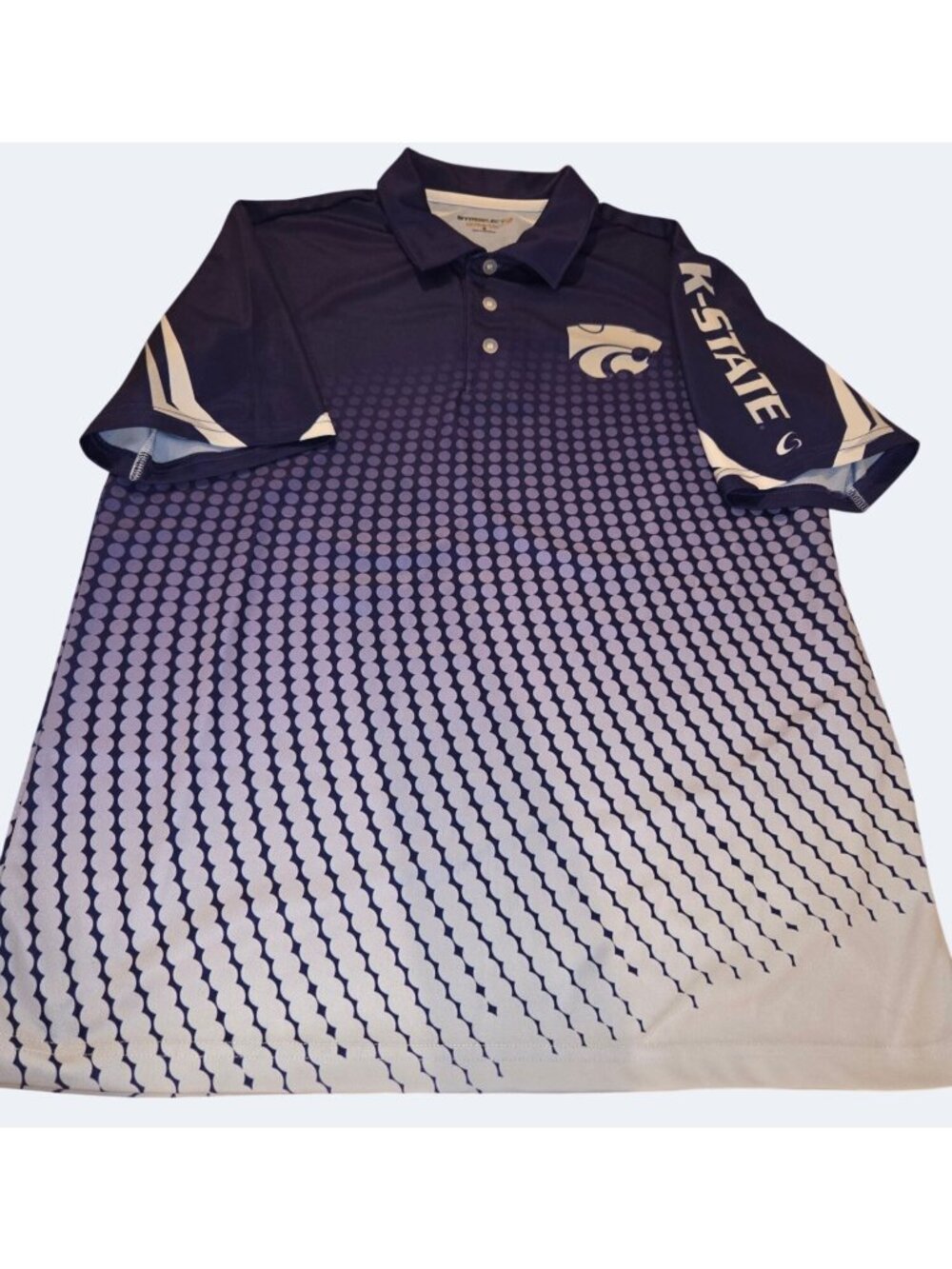 K-State Wildcats GTM Select Ultrafuse Polo Shirt Purple Gradient Dotted Pattern